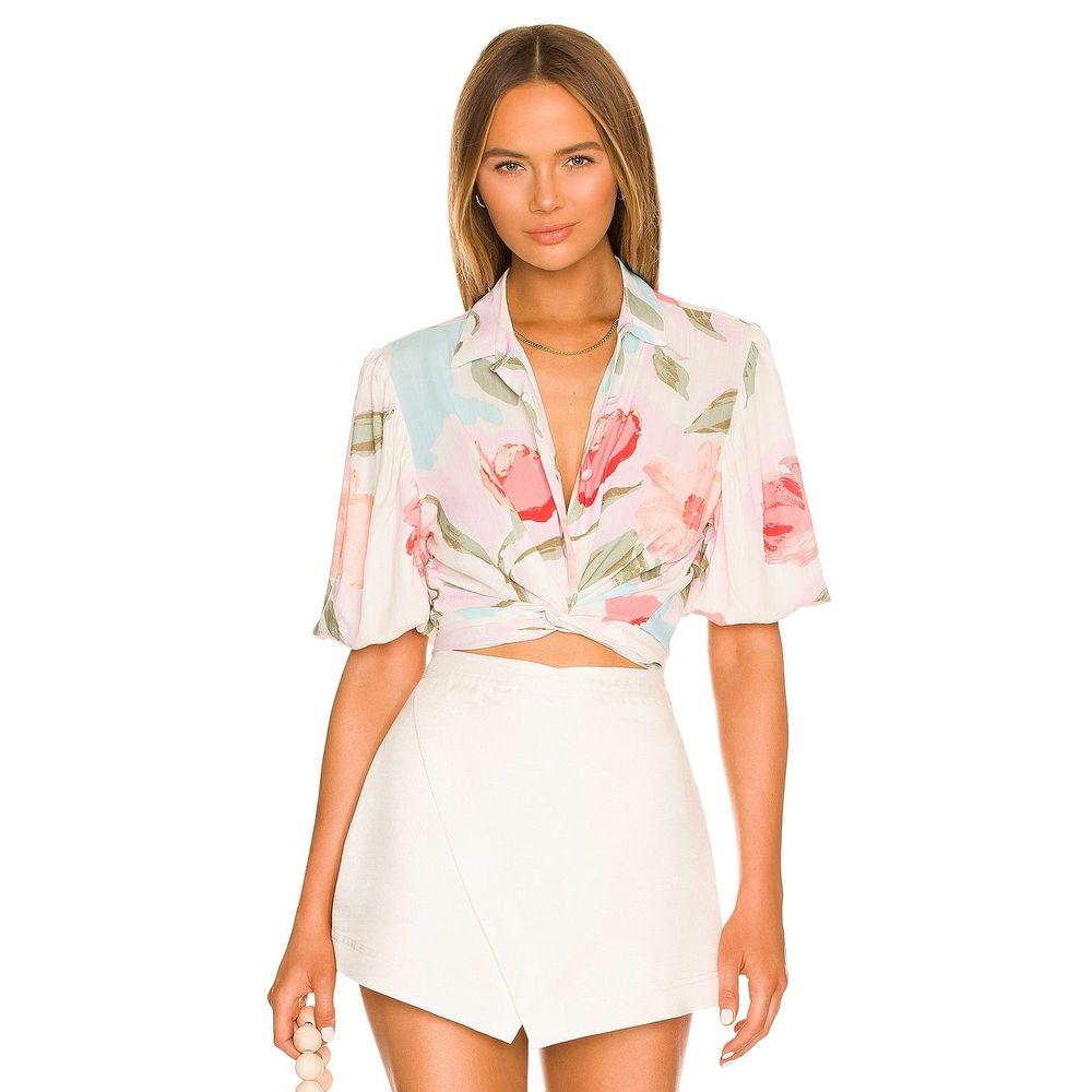 New *FLAW* BOAMAR Adoro Shirt in Carnival Flowers Size L REVOLVE MSRP $80